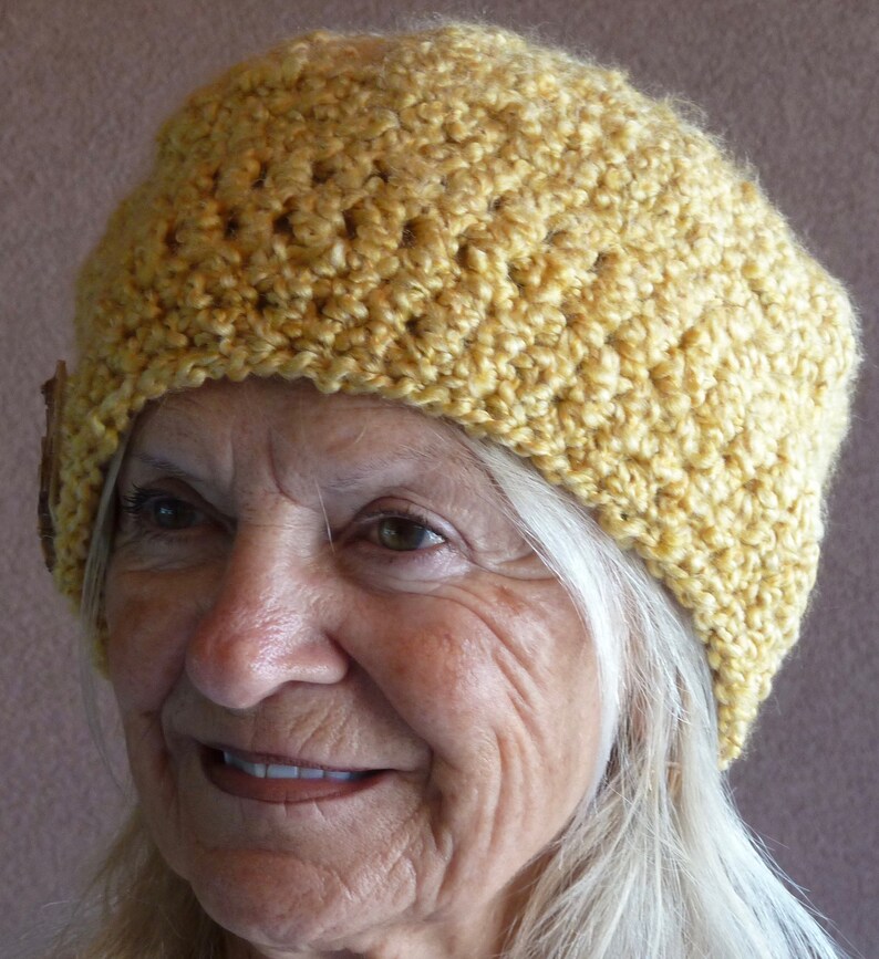 Winter Hat / Crochet Hat/ Yellow Hat / Handmade Original Hat / Etsy