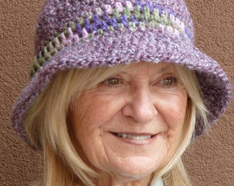 Sun Hat / One of a Kind Hat / Purple Winter Hat / Brimmed Hat