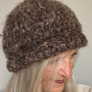 Original crochet winter hat / One of a kind, unique brown hat / image 3