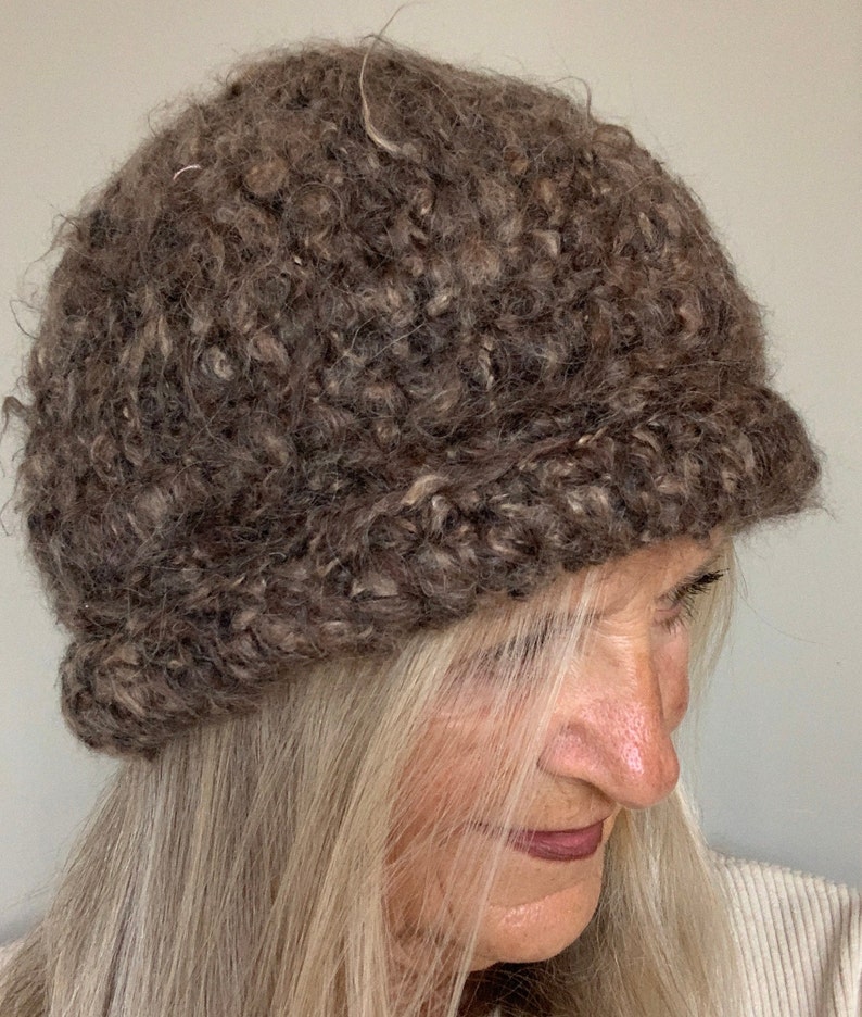 Original crochet winter hat / One of a kind, unique brown hat / image 3