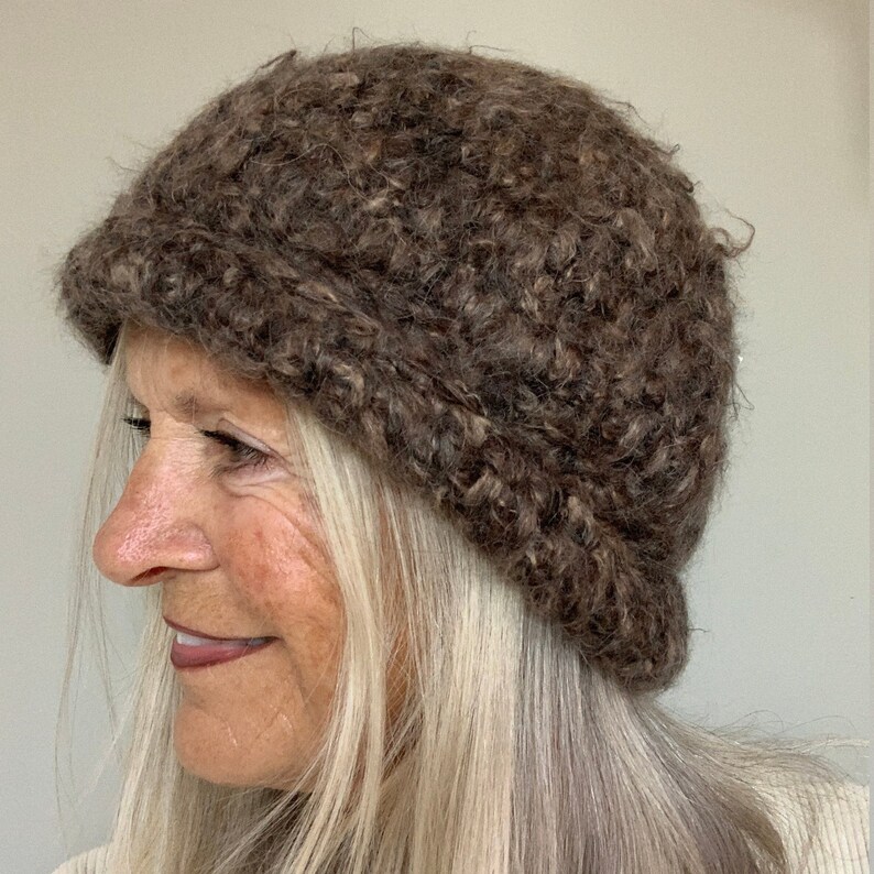 Original crochet winter hat / One of a kind, unique brown hat / image 4