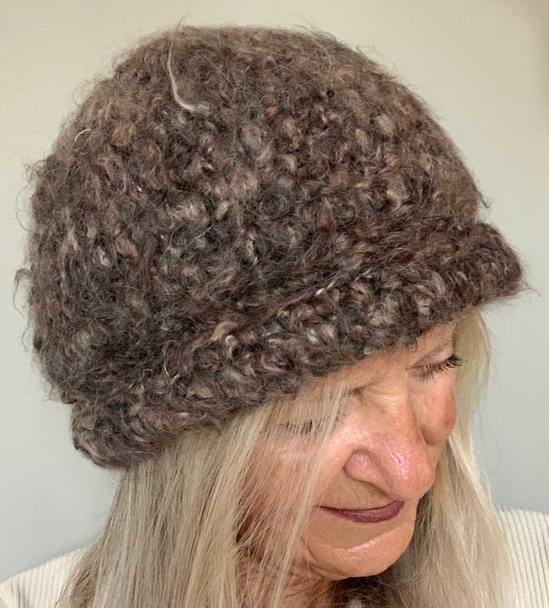 Original crochet winter hat / One of a kind, unique brown hat / image 7