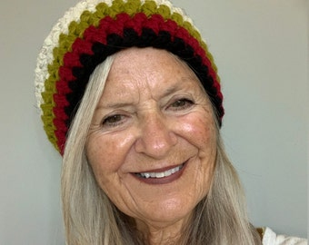 Crochet hat / slouchy winter hat / handmade original crochet hat / Rasta hat