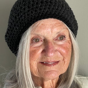 One of Kind Black Winter Hat / Unique Black Crochet Hat / Women's Winter Accessories image 8