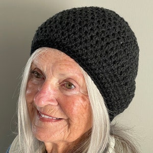 One of Kind Black Winter Hat / Unique Black Crochet Hat / Women's Winter Accessories image 9