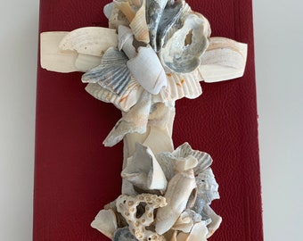 Seashell Cross / One of a Kind Cross /  Christian Cross / Free Shipping