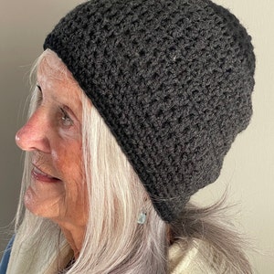 One of Kind Black Winter Hat / Unique Black Crochet Hat / Women's Winter Accessories image 6