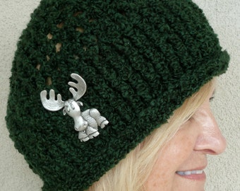 Green Crochet Hat / One of a Kind Hat / Original and Handmade Hat /