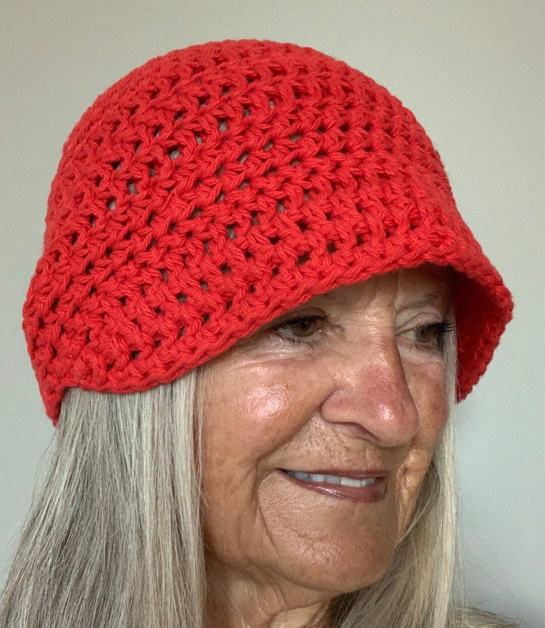Red Newsboy Hat / Cotton Crochet Hat / Free Shipping Etsy UK