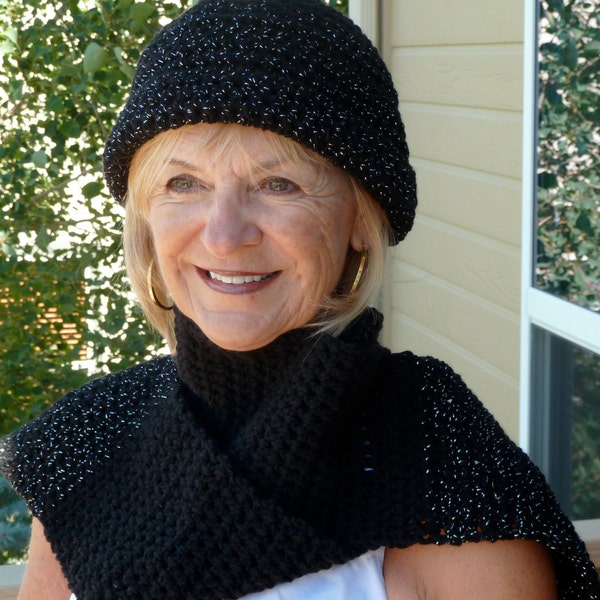 Silver and Black Hat Only Scarf Not Included