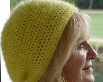 Yellow Original Crochet Hat / One of a Kind Hat /