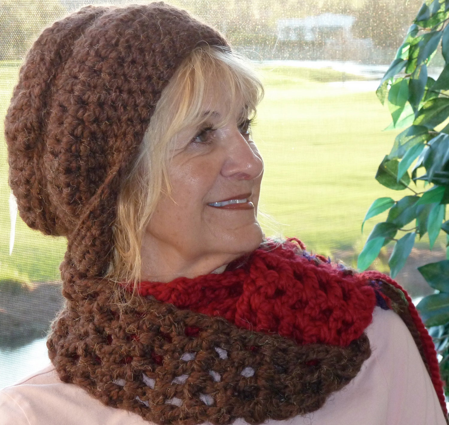 Crochet hat scarf / handmade original winter accessories / | Etsy