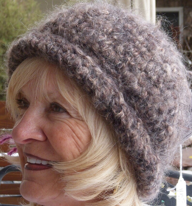 Original crochet winter hat / One of a kind, unique brown hat / image 5