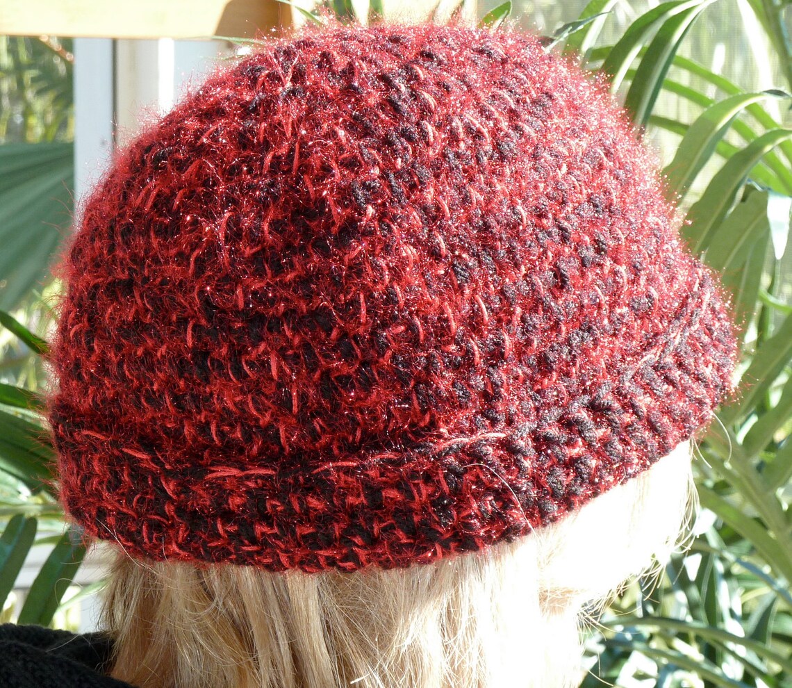 black and red winter hat