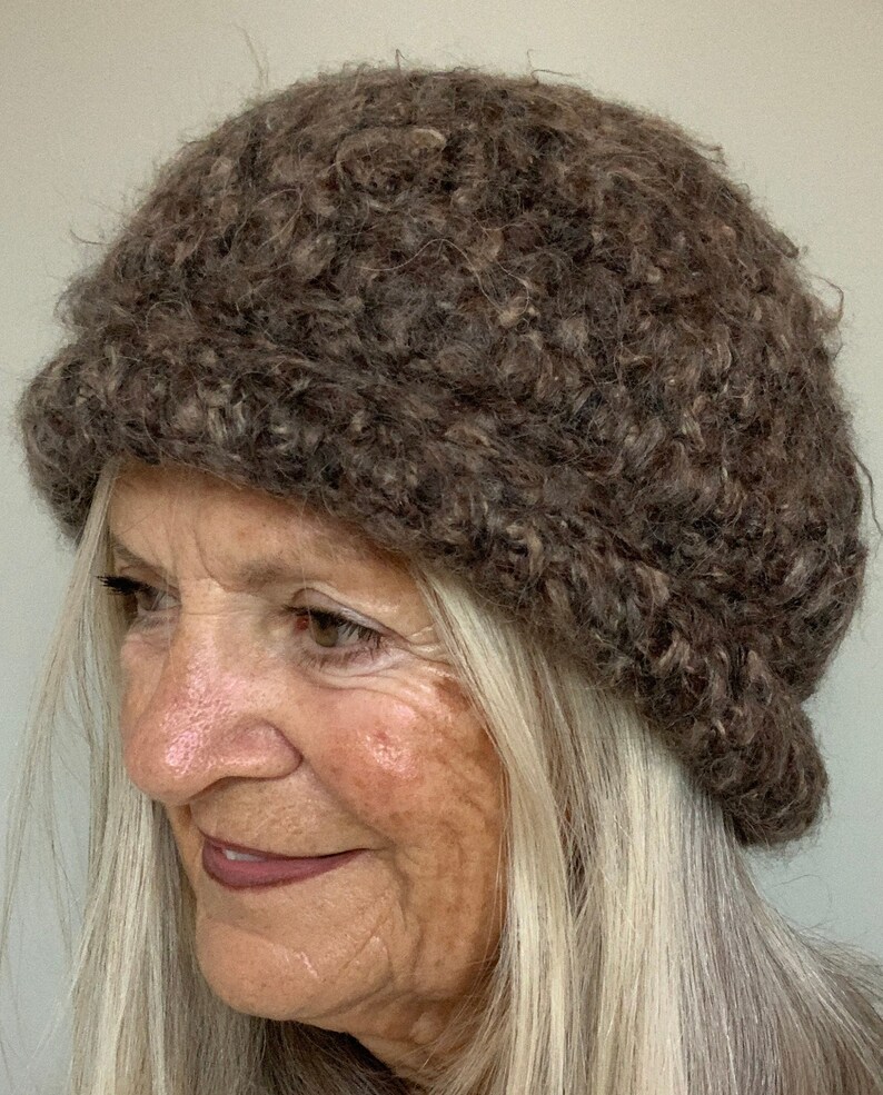 Original crochet winter hat / One of a kind, unique brown hat / image 2