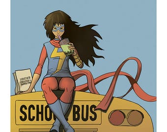 Ms. Marvel Taking a Break (8x10 print)