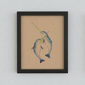 Winter Narwhals Print