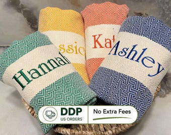 Bachelorette Party Favor, Personalized Gifts, Personalized Beach Towel Gift, Bridesmaid Gift, Wedding Gifts, Bride Gift, Turkish Beach Towel