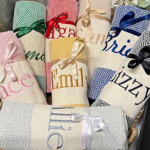 Beach Towel, Bachelorette Party Favor, Personalized Towel, Wedding Gift, Bridesmaid Gift, Bridal Gift, Bachelor Gift, Turkish Cotton Towel