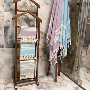 Handwoven Turkish Cotton Peshtemal Towel, Personalized Embroidery image 6