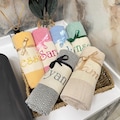 Personalized Turkish Beach Towel, Bridesmaid Gift, Bachelorette Party Favor, Custom Wedding Gift, Handwoven Cotton Towel