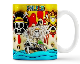 One Piece Pirate Ship Mug Wrap | Anime Adventure Sublimation Design (Digital Download)