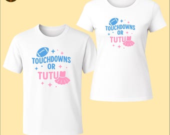 Touchdowns or Tutus SVG Bundle: Gender Reveal Shirt Designs (Digital Download)