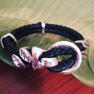Leather Leaf Bracelet