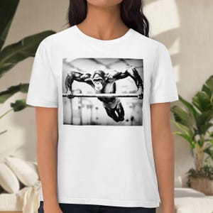 Gymnastics Chimp T-Shirt, Gym Jerseys for Kids, Chimp Gymnastics Shirt, Fun Gymnast Top, Kid&#39;s Gym Tee, Animal Themed Shirt