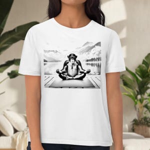 Camiseta de chimpancé de yoga, divertida, de animales, regalo de yoga, unisex, para entrenar y ropa informal de yoga.