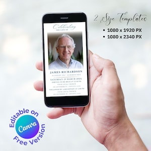 Faire-part funéraire numérique | Célébration de la vie Evite | Carte commémorative modifiable | Faire-part d'enterrement électronique | Invitation SMS sur mobile