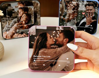 Personalized Music Gift Fridge Magnet, Valentines Day Gift, Anniversary Gift, Custom Photo Music Box, Mother's Day Gift, Photo Magnet