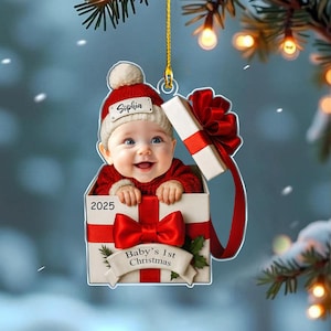 Personalized Face Baby Ornament, Custom Baby Photo Ornament, Custom Baby First Christmas Ornament, New Baby Photo Ornament, Newborn Gifts