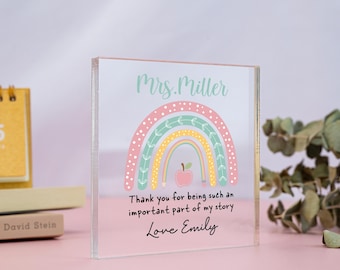 Placa personalizada para maestros, regalos de agradecimiento para maestros, letrero de agradecimiento para maestros, bloque para maestros, regalos de fin de año, regalo de fin de curso, regalo para maestros