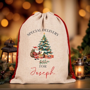 Baby First Christmas Santa Sack, Personalised Santa Sack, Merry Christmas Bag, Family Christmas Gift, Christmas Toy Sack, Xmas Gift for Kids