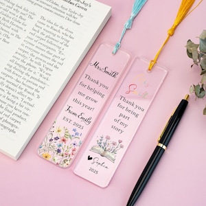 Teacher Appreciation Gifts,Teachers Acrylic Bookmark, Bookmark Gifts for Teacher,Thank You Teachers Gift, Autor Gifts, Leaving School Gifts