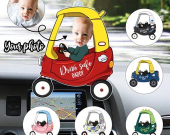 Personalized Acrylic Car Hanger, Drive Safe Daddy Acrylic Car Hanging, New Dad Gift, 1st Fathers Day Gift For Him, Gift for Husband/Father