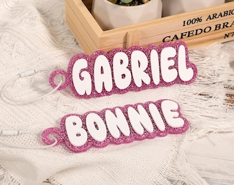 Personalized Name Tag,Backpack Name Keychain for kids,Backpack Name Tag,Custom Name Keychains,Acrylic Name Tag,First Of School Gifts