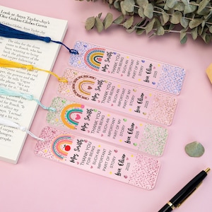 Acrylic Bookmark for Teacher,Personalized Teacher Bookmark,Thank You Gift,Teacher Appreciation Gift,Back To School Gift,End of Year Gift