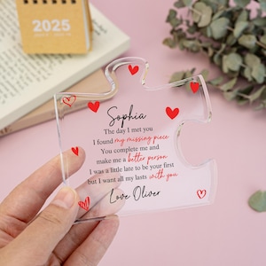Custom Couples Gifts, Puzzle Piece Plaque, Missing Puzzle Piece Acrylic Plaque,Gift for Girlfriend Boyfriend, Anniversary Gifts, Custom Gift
