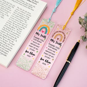 Personalized Teacher Bookmark, Acrylic Bookmark for Teacher, Thank You Gift, Teacher Appreciation Gift, Back To School Gift, Book Lover Gift