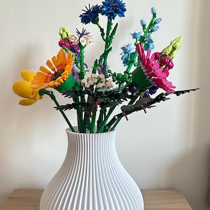 Joli vase 3D avec support de tiges pour lego Flowers Icons – différents coloris
