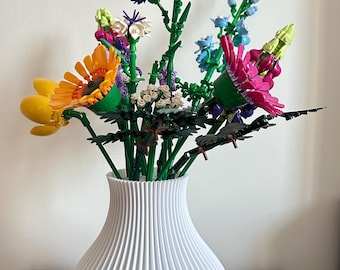 Joli vase 3D avec support de tiges pour lego Flowers Icons – différents coloris