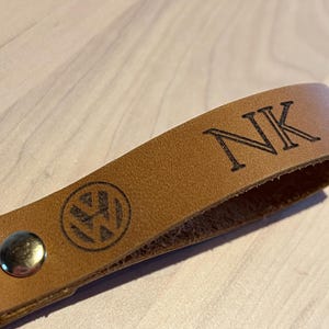 Personalized leather keychain