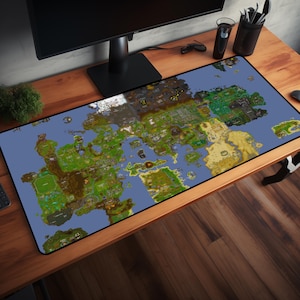 Old School Runescape Mousepad - Runescape Map Schreibtischunterlage, RGB Mousepad - Gaming Schreibtischunterlage, alte Schul Runescape Schreibtischmatte