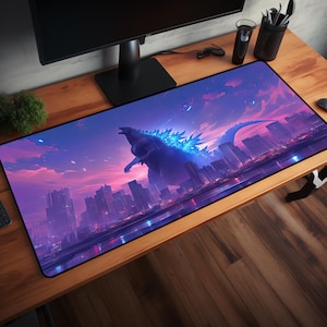 Godzilla Desk Mat - Godzilla RGB Mouse Pad - Sci-fi Extra Large Mouse Pad - Gaming,Keyboard Mat -Custom Mousepad -Deskpad Gamer Gift For Him