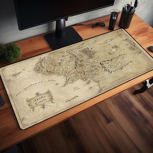 Mittelerde Mauspad - Herr der Ringe Schreibtischunterlage, XXL Mousepad, Mini Mousepad, Tolkien Fantasy Mousepad, Geschenk für Herr der Ringe Fans