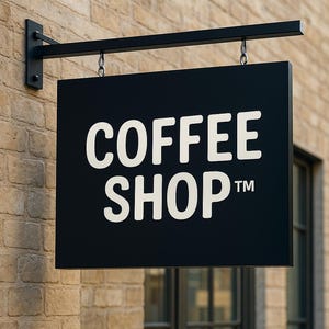 Custom Metal Blade Sign | Double-Sided Outdoor Business Sign | Hanging Cafe, Bakery & Storefront Advertising  Wayfinding Sign , Coffee Shop