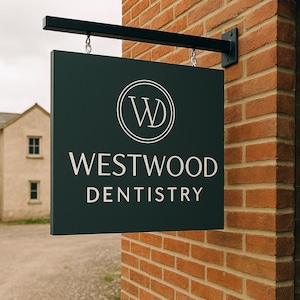 Custom Outdoor Double-Sided Metal Blade Sign – Hanging Business Sign for Storefront, Café, Bakery, Boutique, or Wayfinding Display