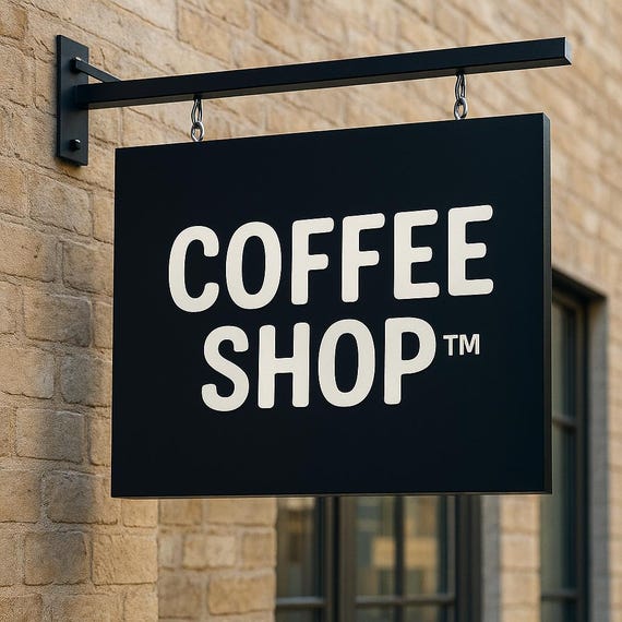 Custom Metal Blade Sign | Double-Sided Outdoor Business Sign | Hanging Cafe, Bakery & Storefront Advertising  Wayfinding Sign , Coffee Shop